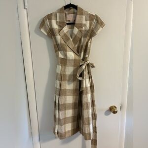 Gal Meets Glam Gingham Linen dress